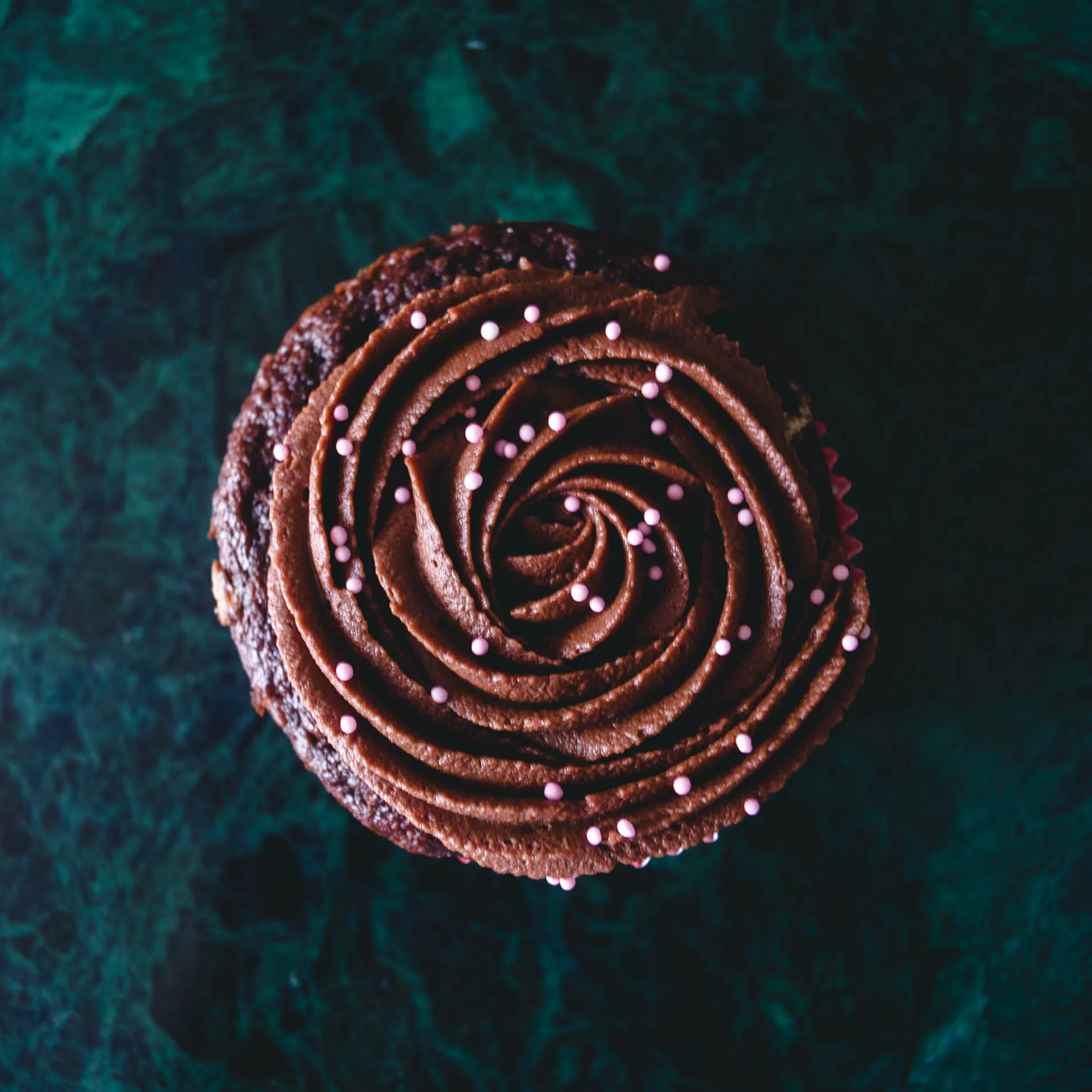 chocolate cupcake with chocolate ganache